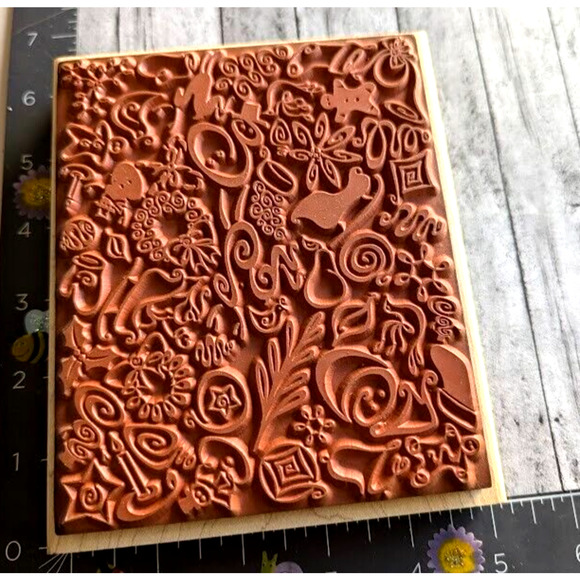 JudiKins Christmas Holiday Background Winter 2399J Rubber Stamp Wood #A17 - Picture 2 of 4